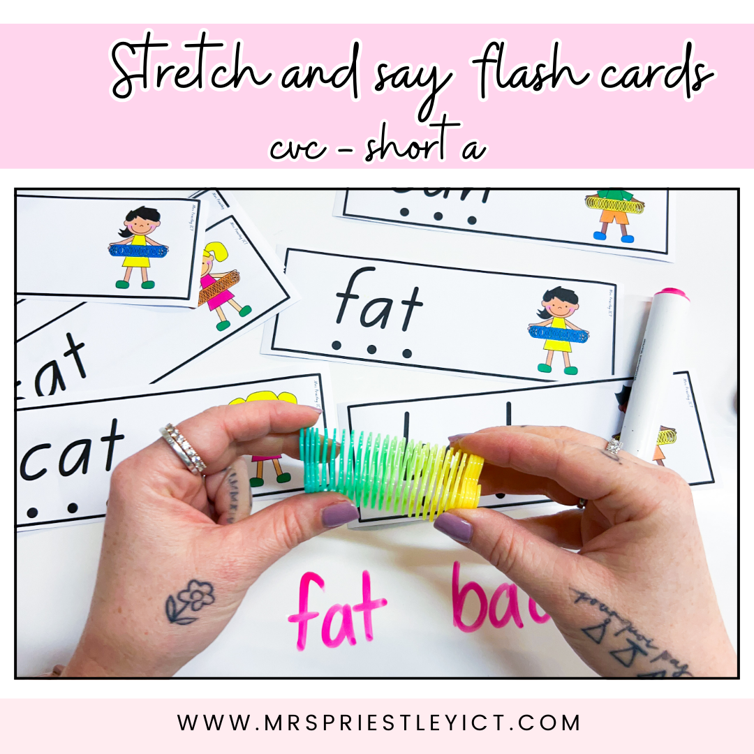 Stretch and say flash cards - cvc (short a)