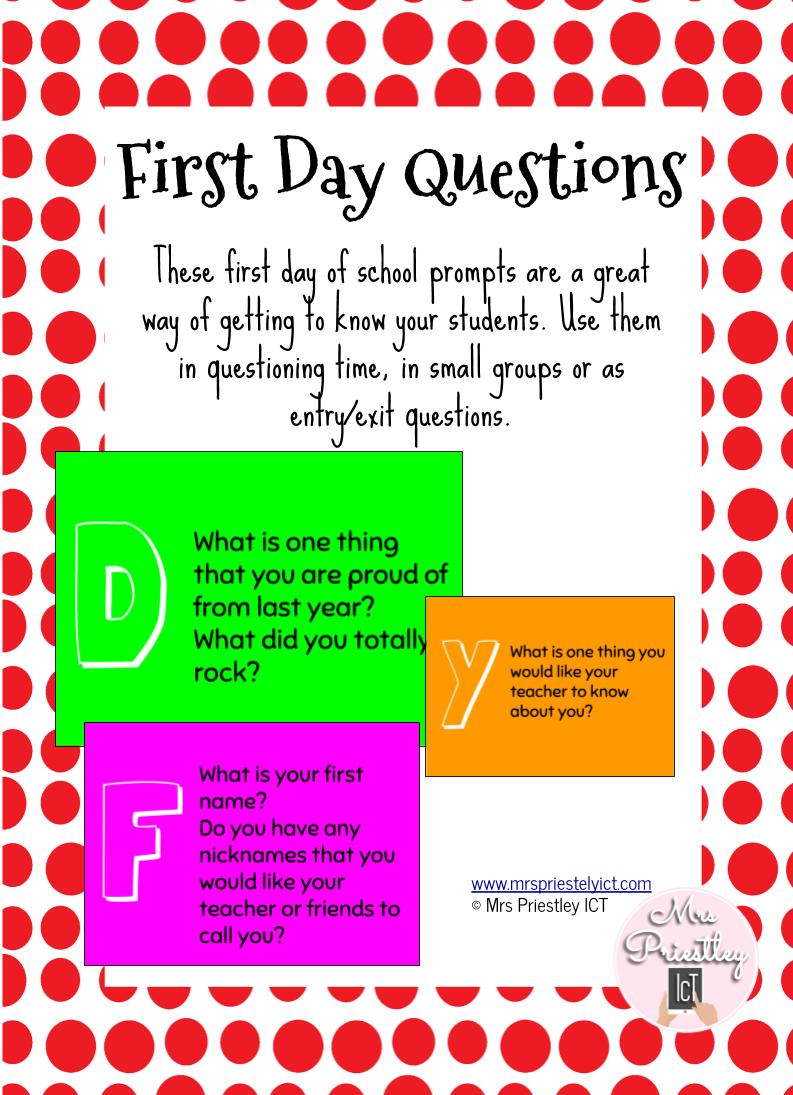 First Day Questions
