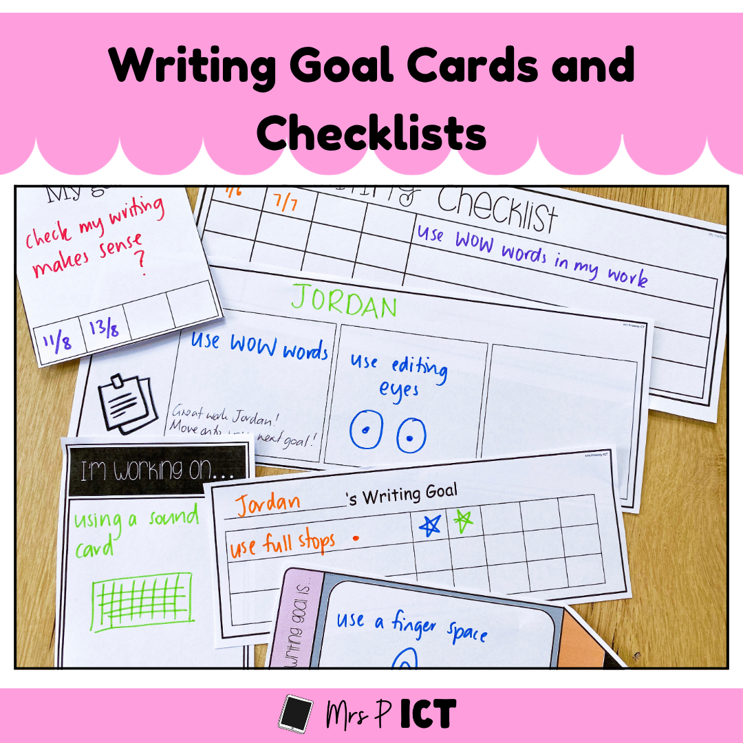 Writing Goal Cards and checklists