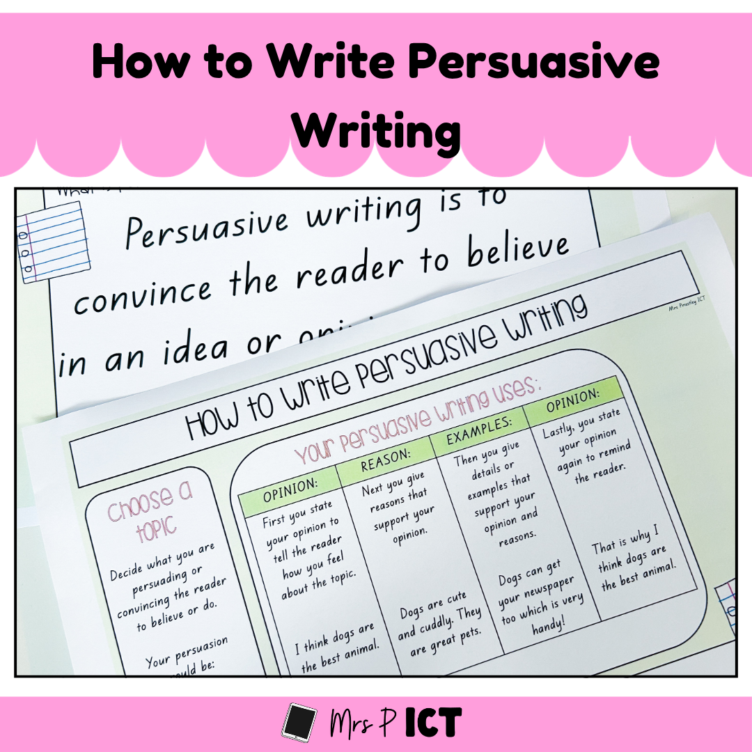 How to write persuasive writing (freebie)