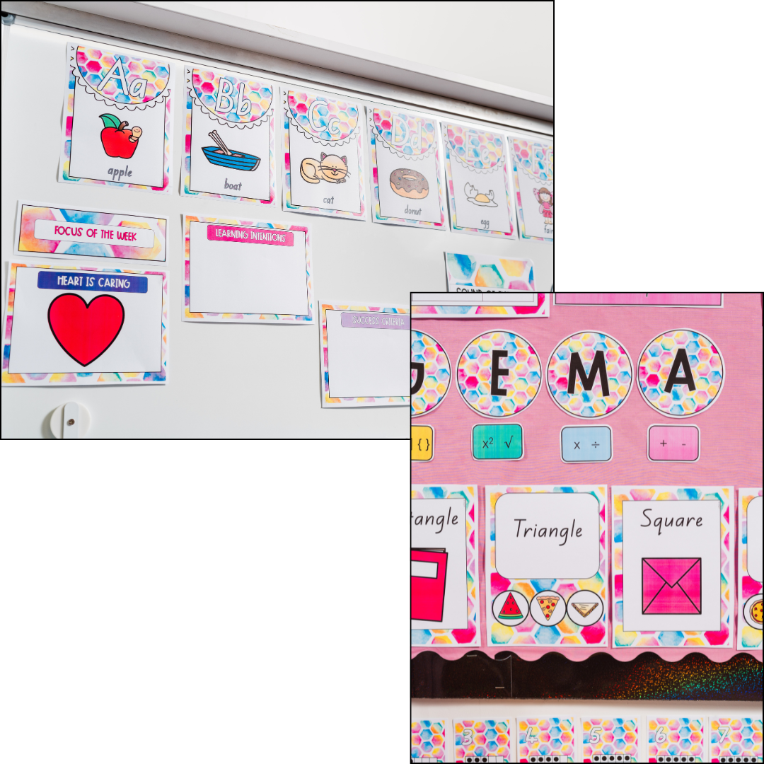 Bright Watercolour Classroom Decor Pack