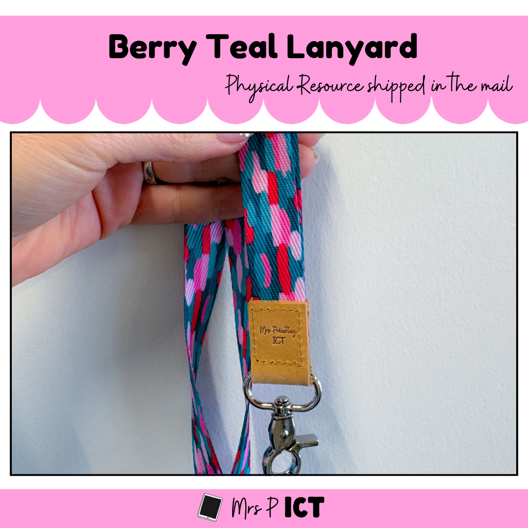 Berry Teal Lanyard