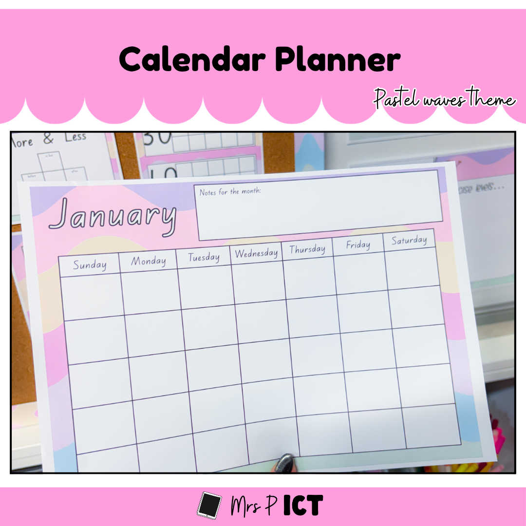 Calendar Planner (Pastel waves)