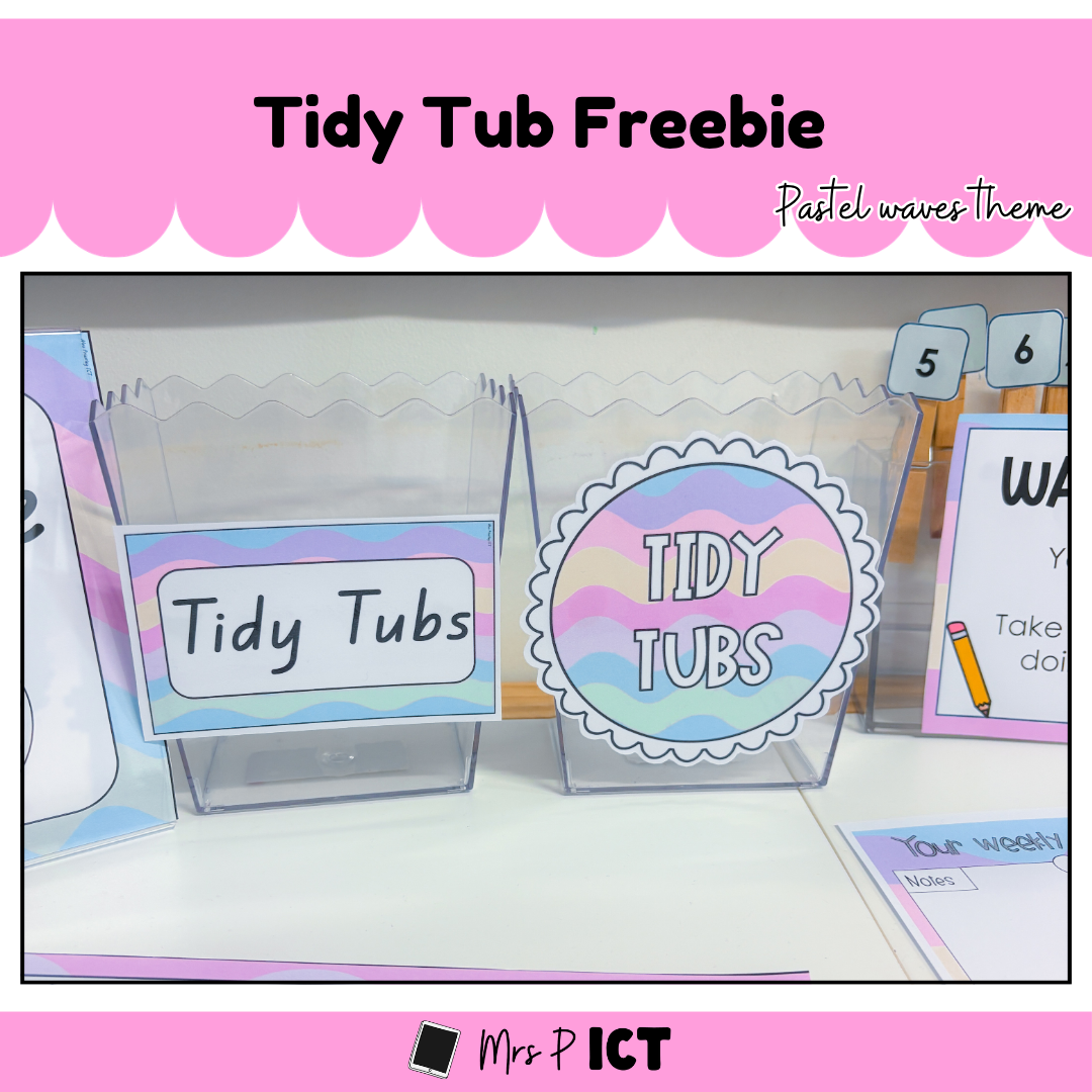 Tidy Tub labels freebie (Pastel waves)