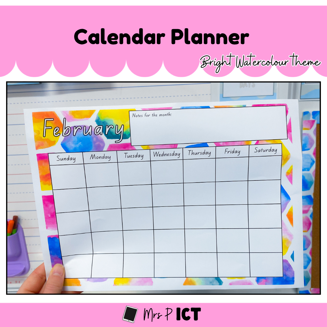 Calendar Planner (bright watercolour)