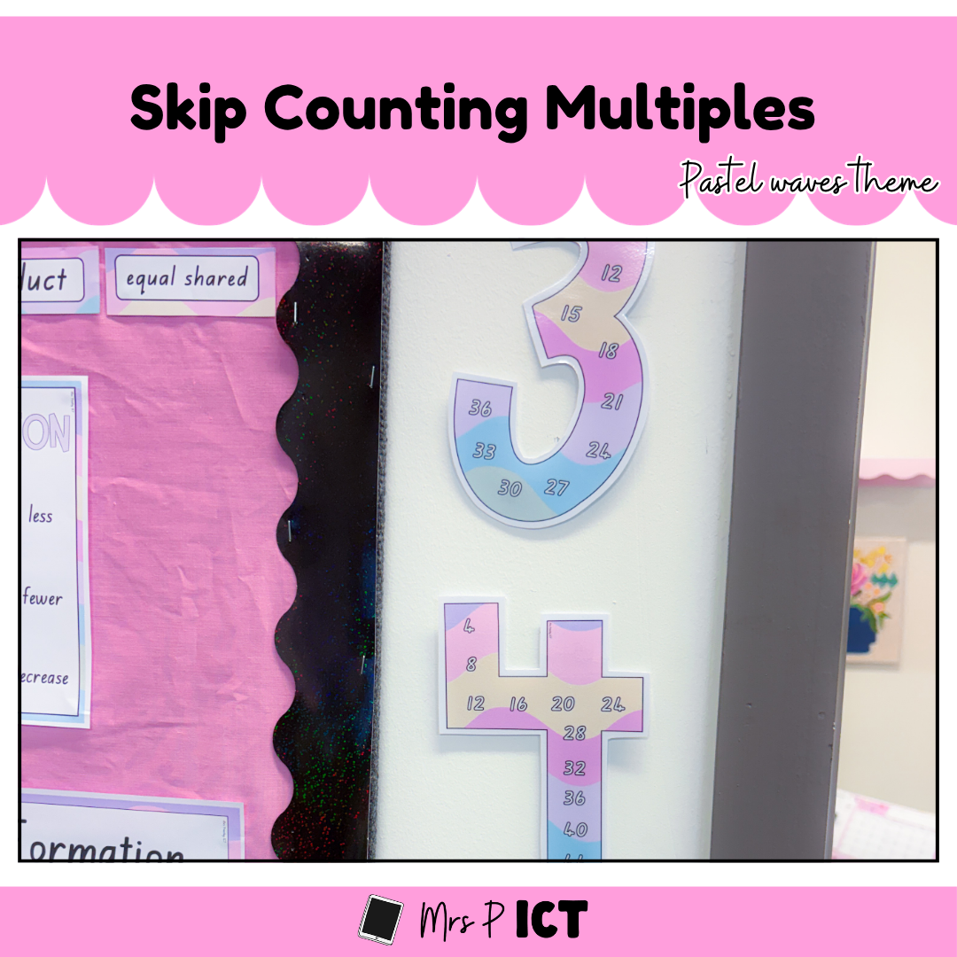 Skip counting multiples (Pastel waves)