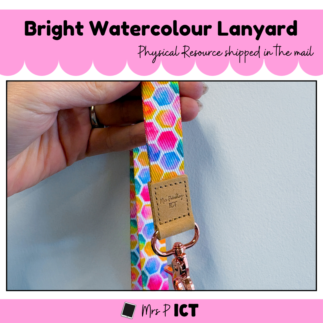 Bright watercolour Lanyard