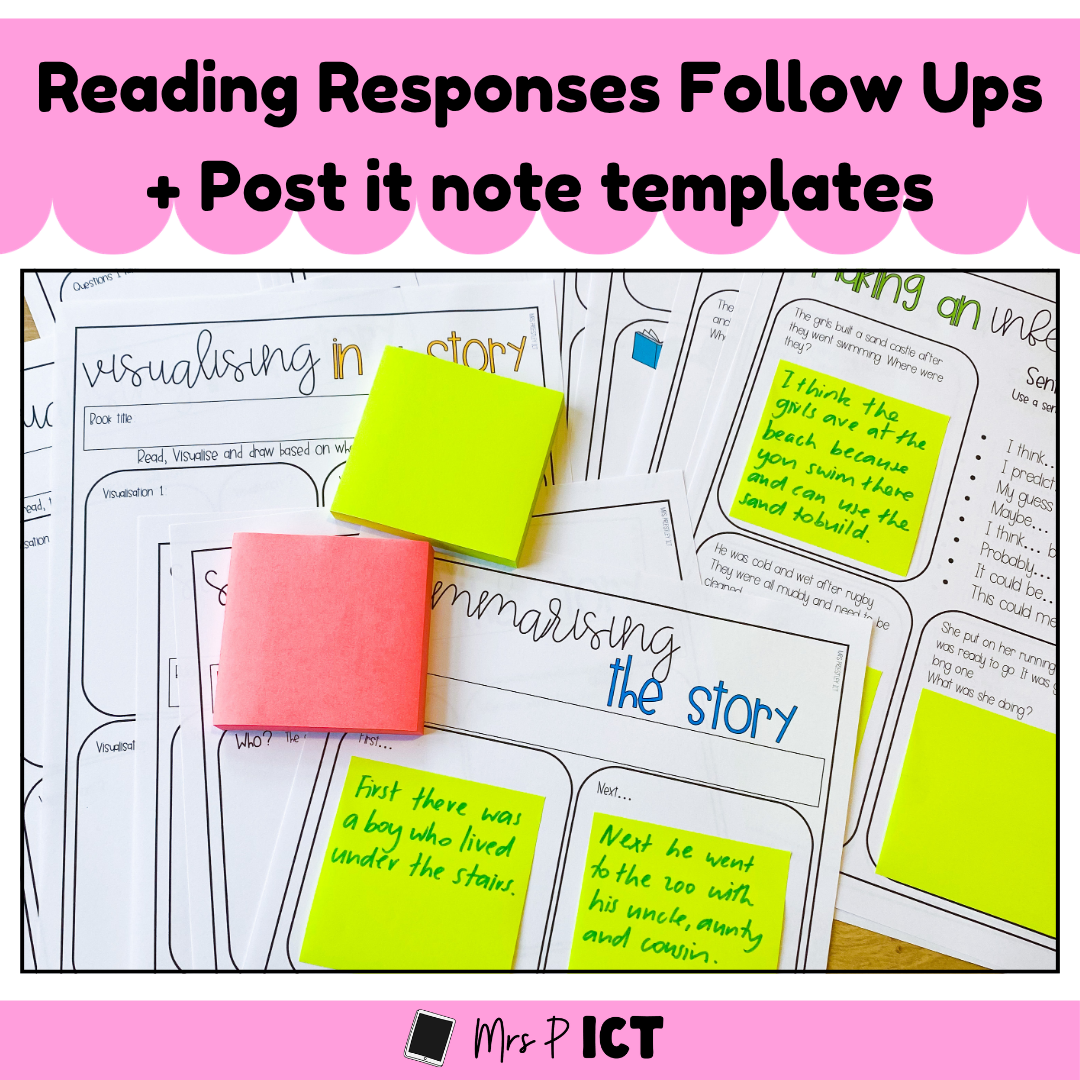 Reading Responses Follow Ups + Post it note templates