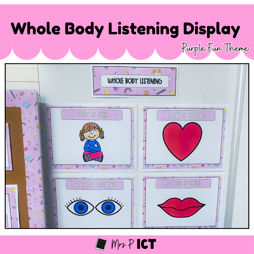 Whole body listening display - Purple Fun theme