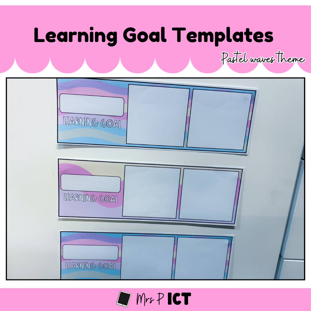 Learning Goal Templates - Pastel waves