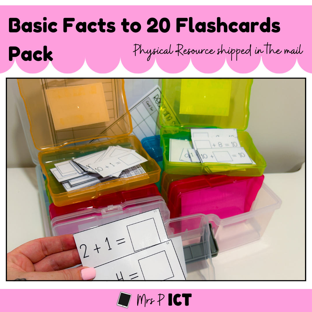 Basic facts to 20 flash cards pack