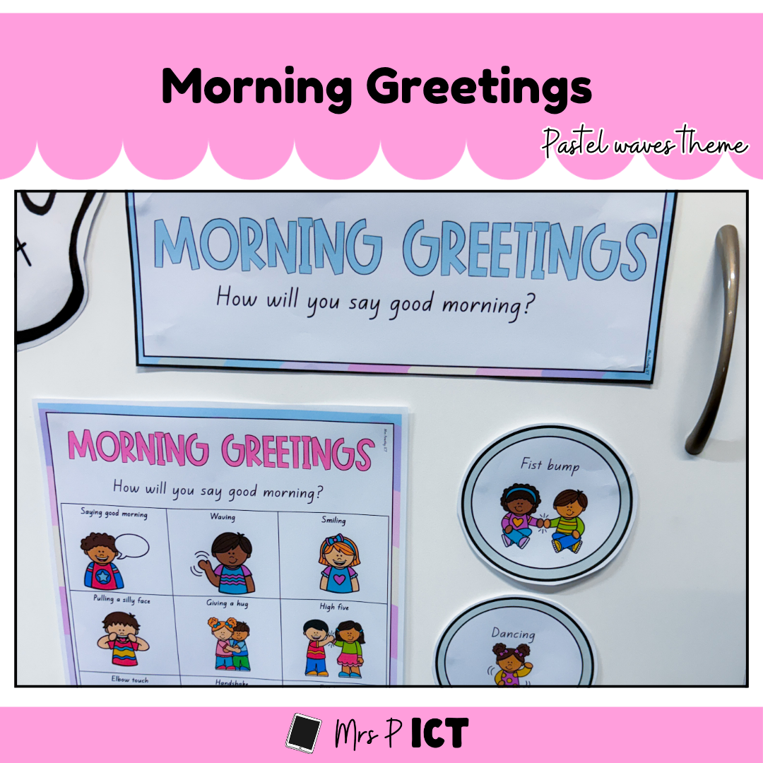 Morning Greetings Anchor Chart (Pastel waves)