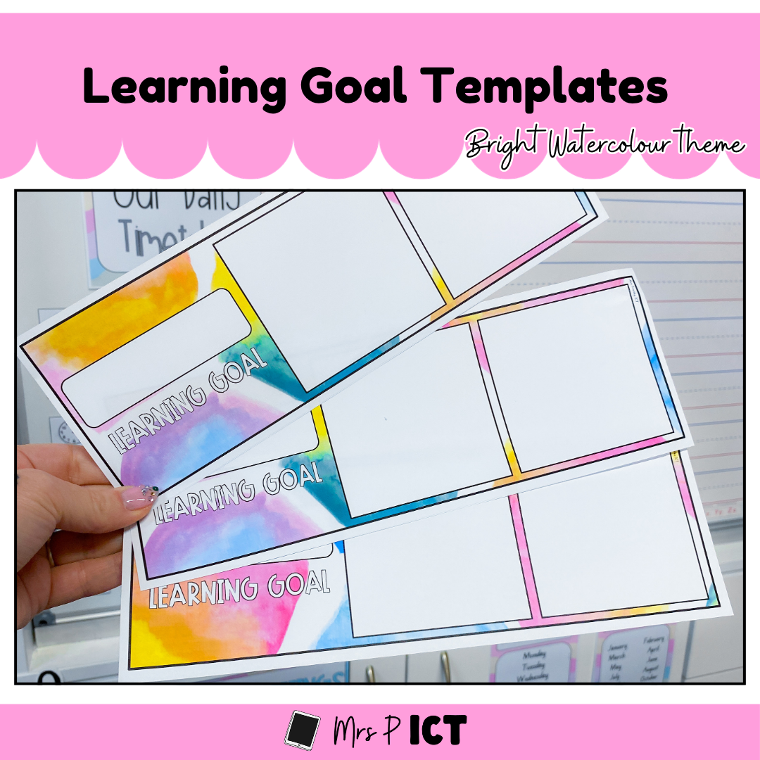 Learning Goal Templates - bright watercolour