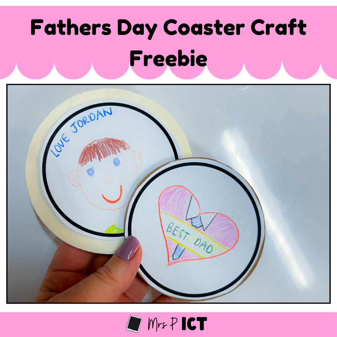 Fathers Day craft coaster freebie
