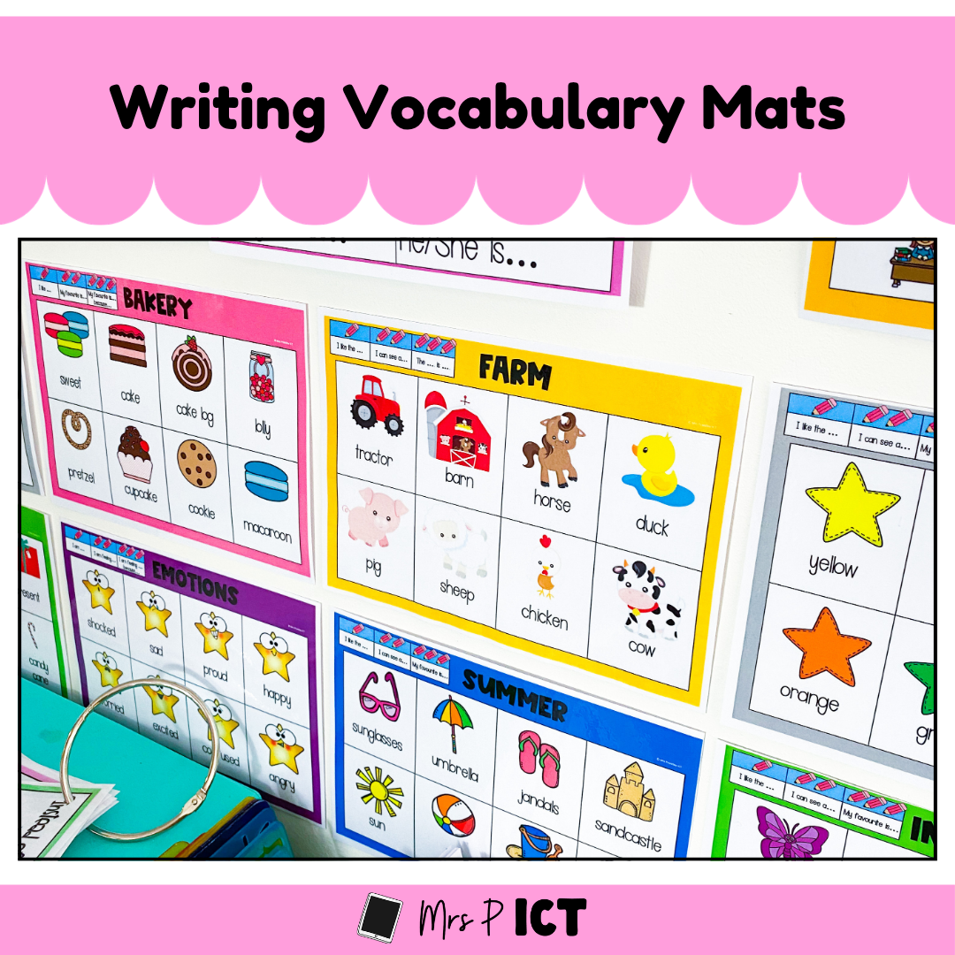 Writing Vocabulary Mats (differentiated and plain)