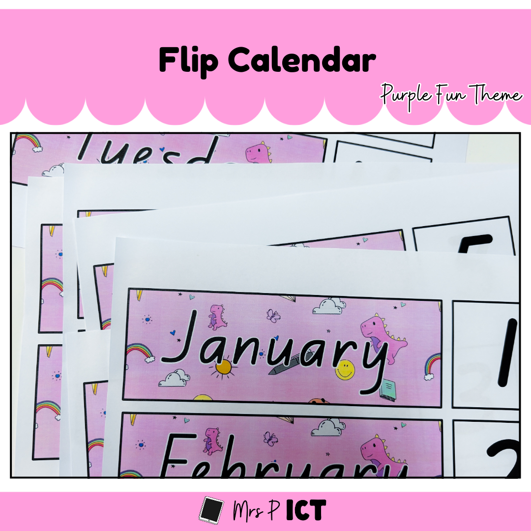 Flip Calendar - Purple Fun Theme