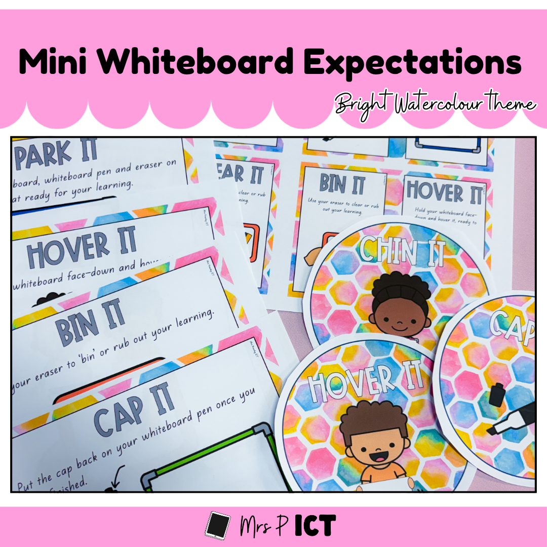 Mini Whiteboard Expectations (bright watercolour)
