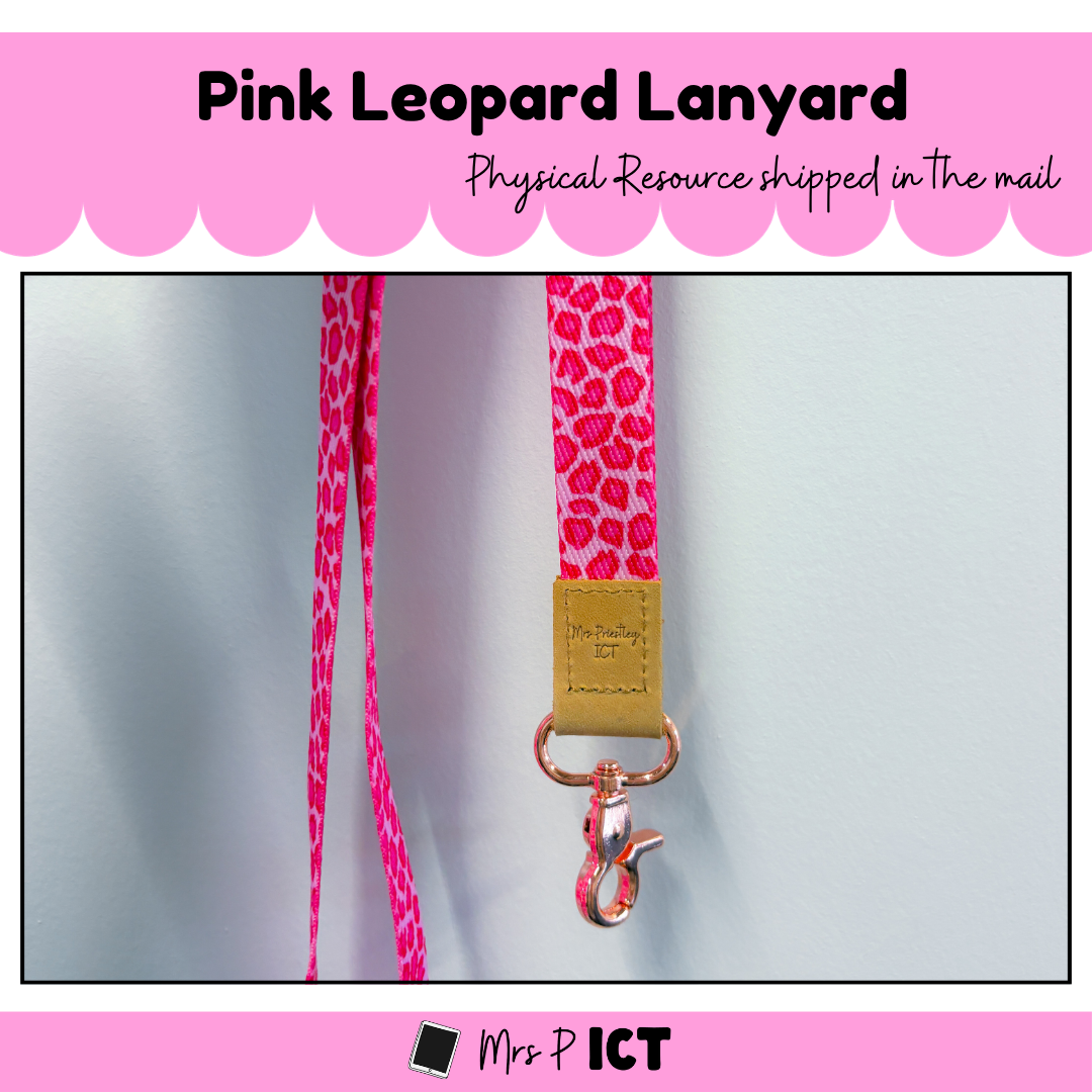 Pink Leopard Lanyard