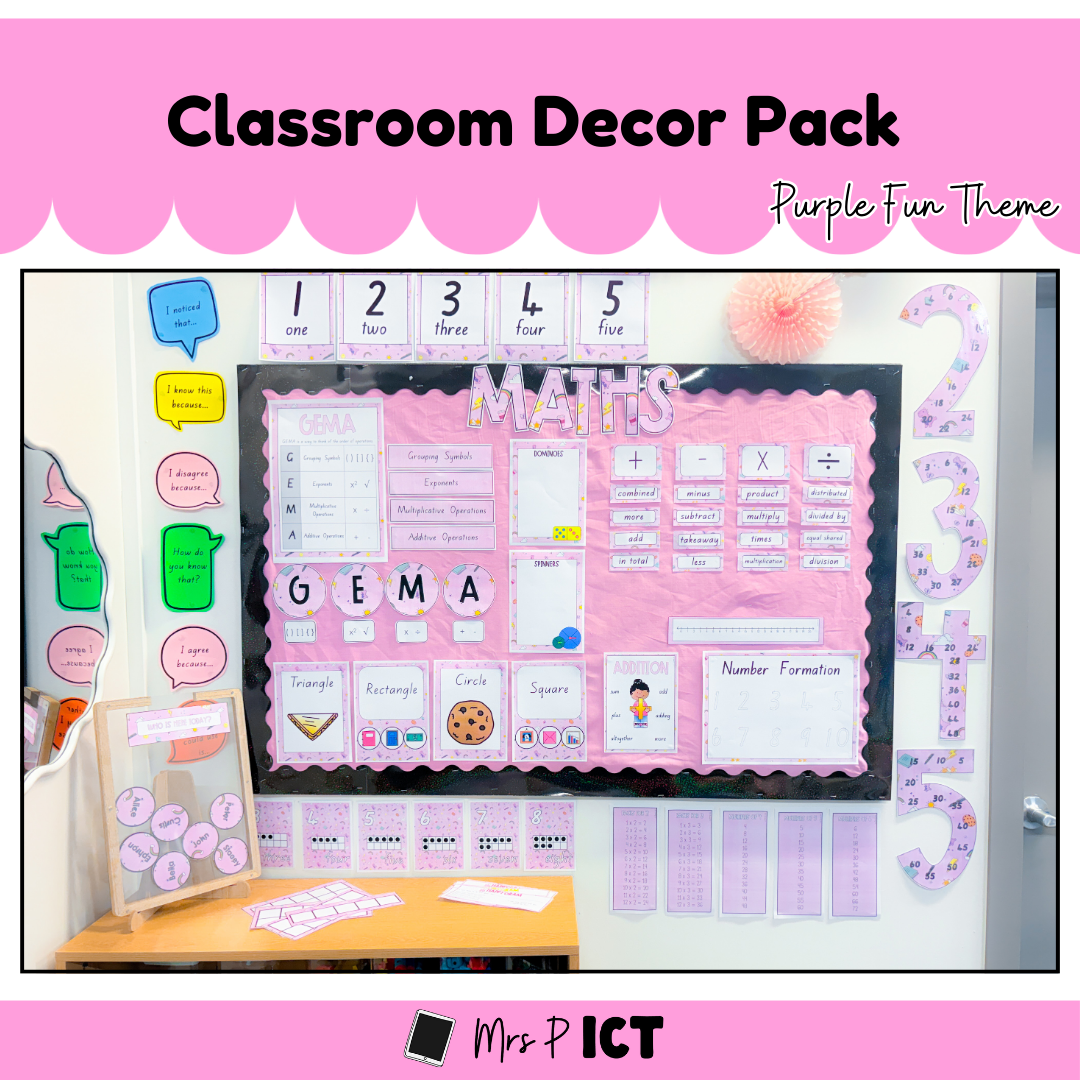 Purple Fun Classroom Decor Pack