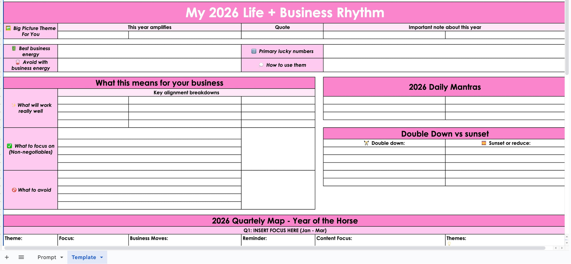 2026 Life and Business Planner and Prompt
