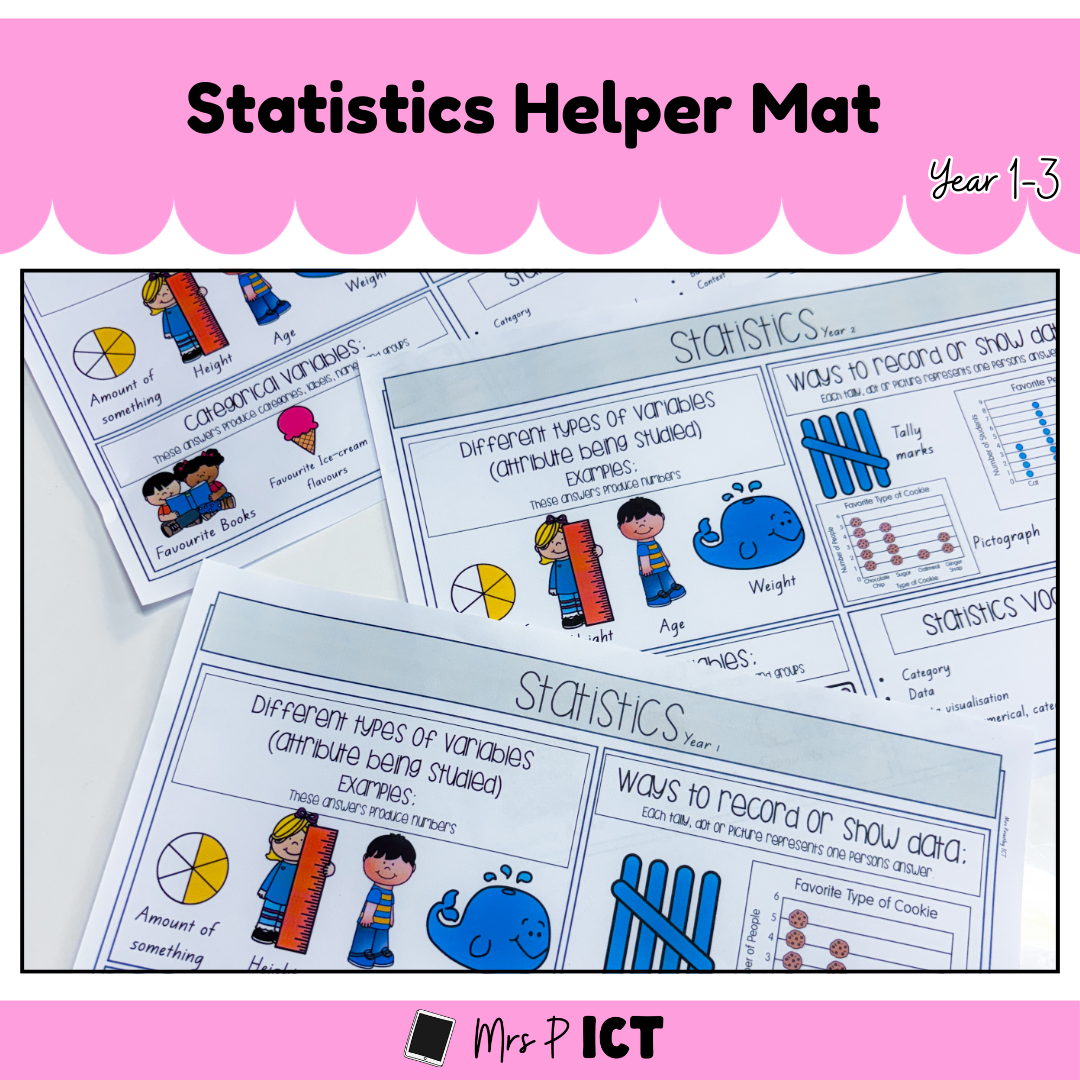 Statistics Helper Mat (Year 1-3)
