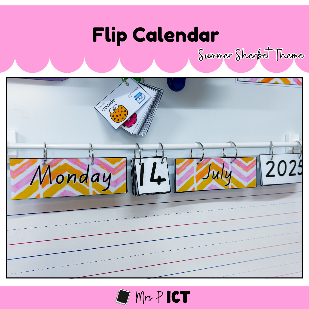 Flip Calendar - Summer sherbet theme
