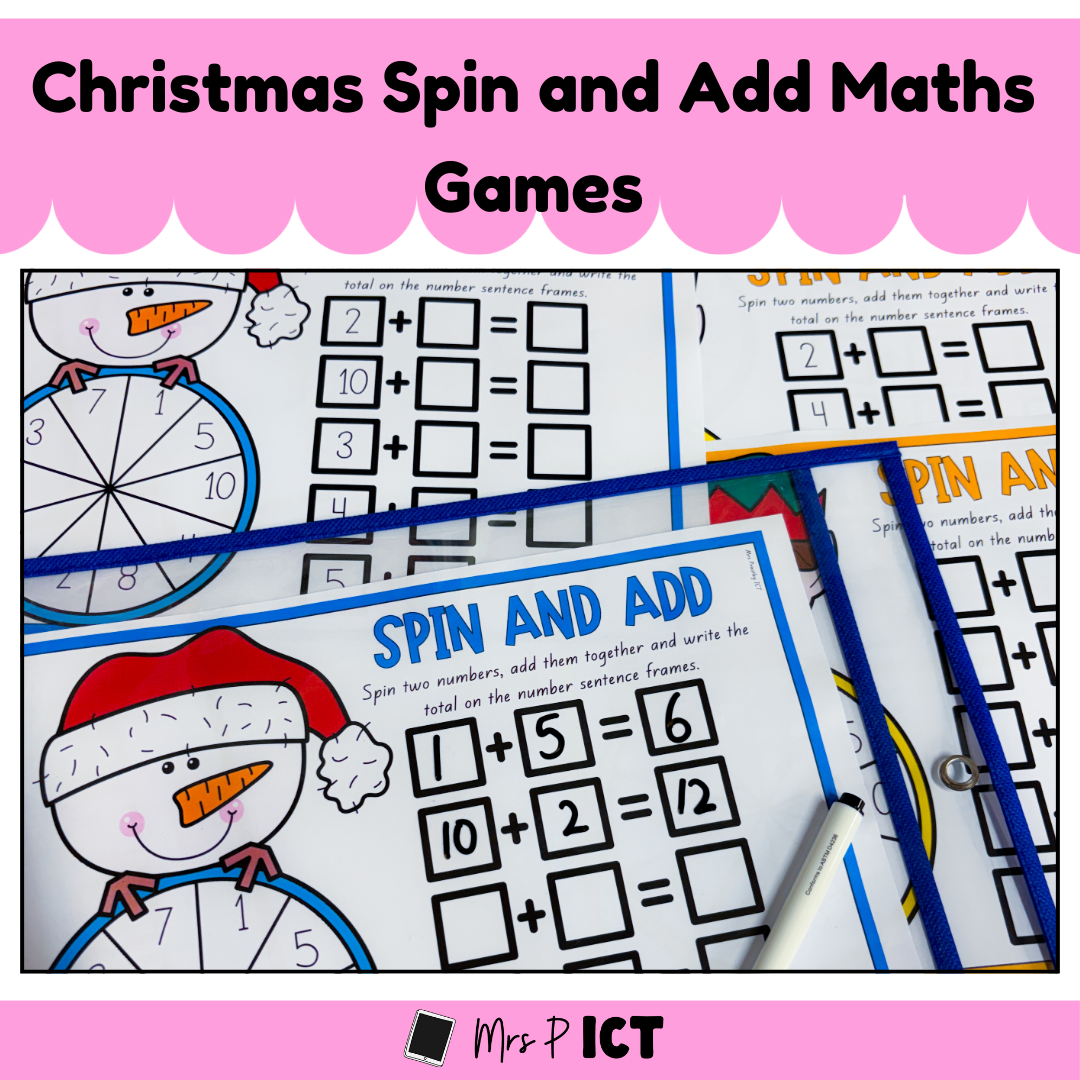 Christmas spin and add Maths Games