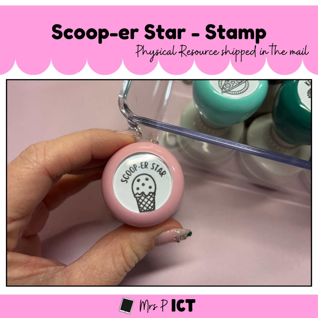 Scoop-er star stamp