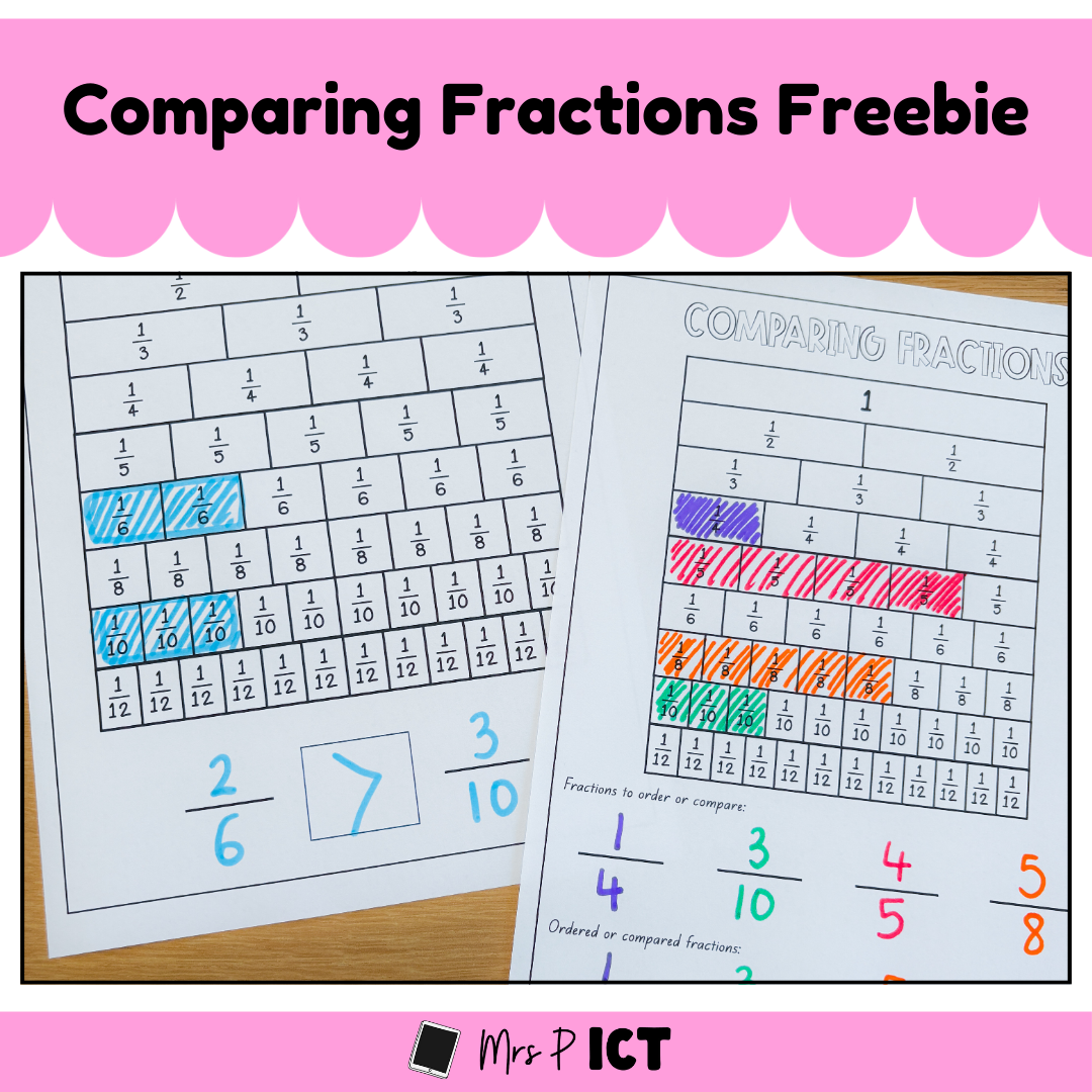 Comparing fractions freebie