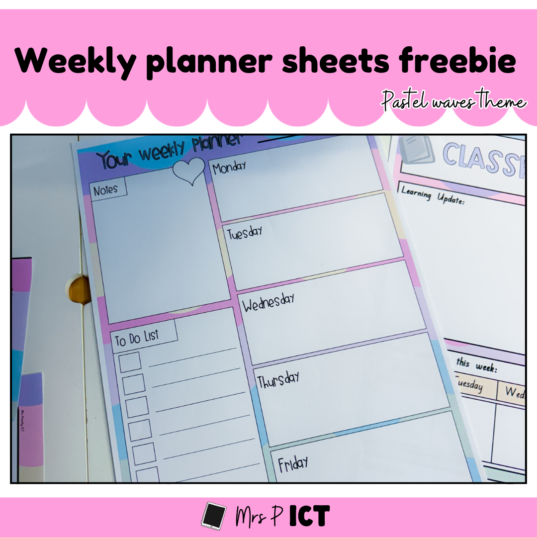 Weekly Planner Sheets (freebie - pastel waves)
