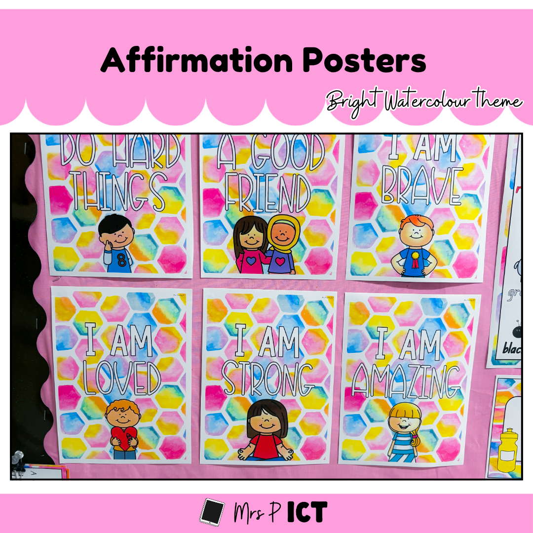 Affirmation Posters - bright watercolour