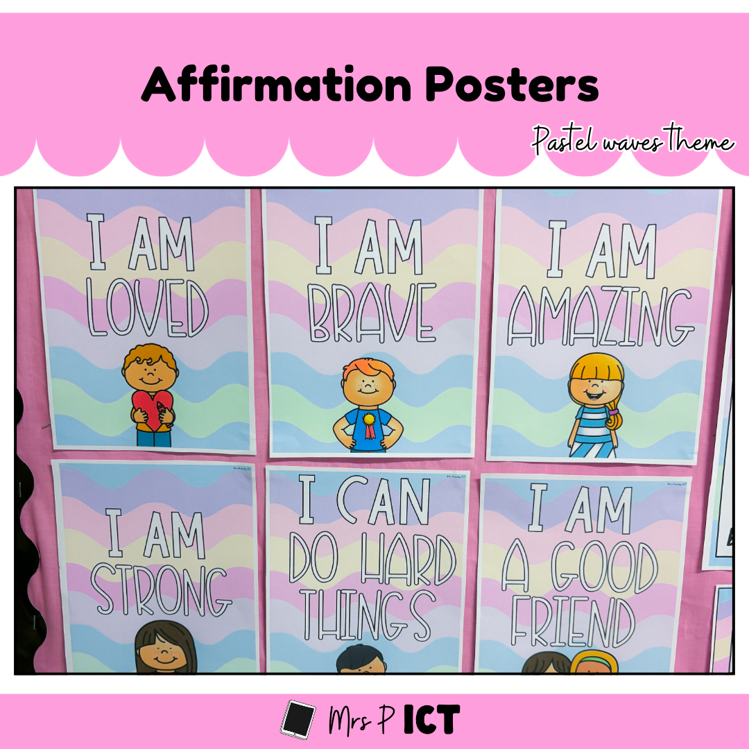 Affirmation Posters - Pastel waves
