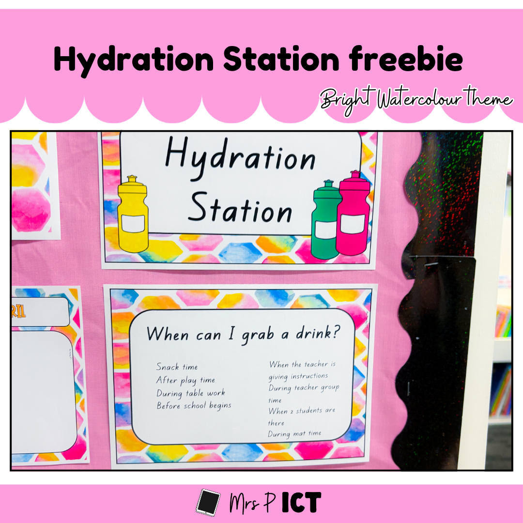 Hydration station freebie (bright watercolour)