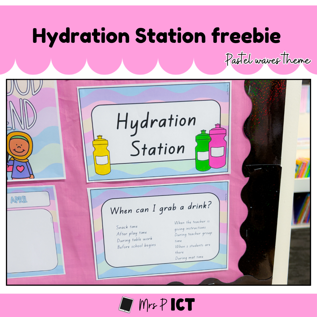 Hydration station freebie (Pastel waves)