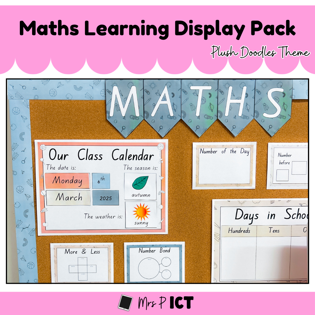 Maths Learning Display Pack (plush doodles themed)