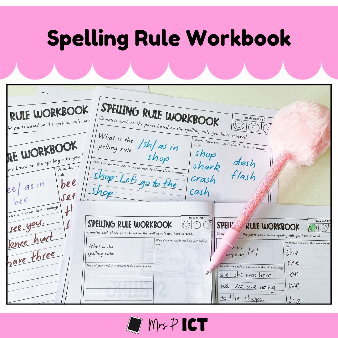 Spelling rule workbook