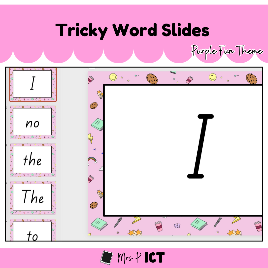 Tricky word slides (Purple Fun theme)