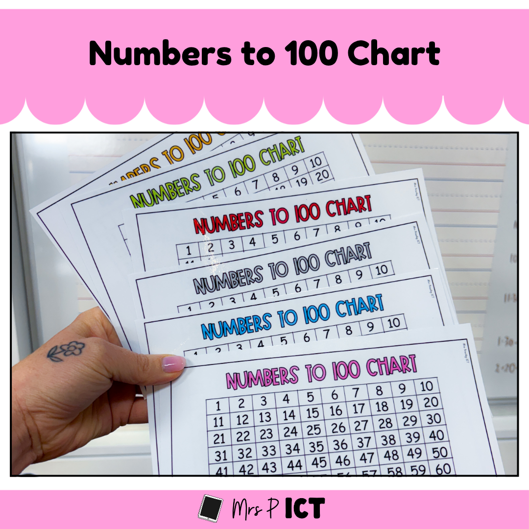 Numbers to 100 chart (free)