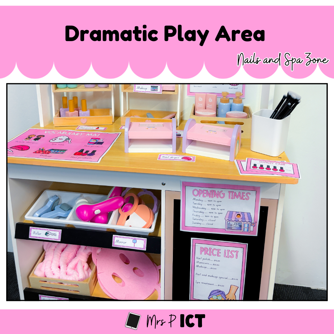 Dramatic play area - nails and spa zone