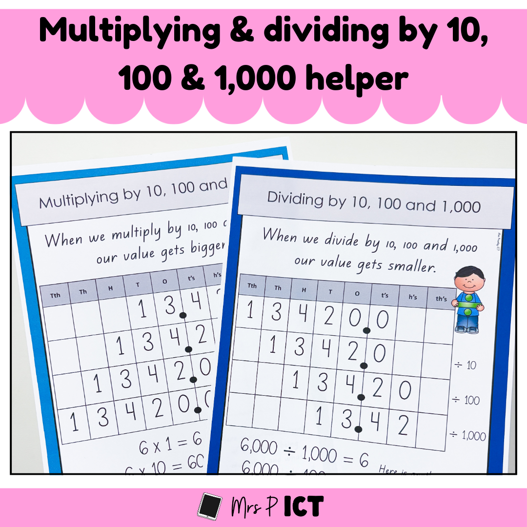 Multiplying and dividing by 10, 100 and 1,000 helper