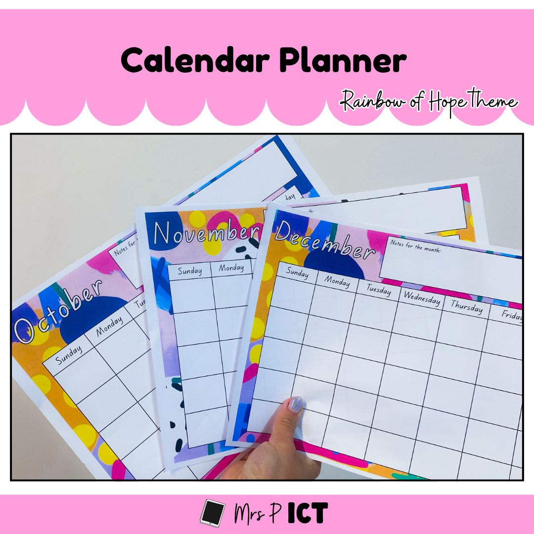 Calendar Planner (Rainbow of Hope)