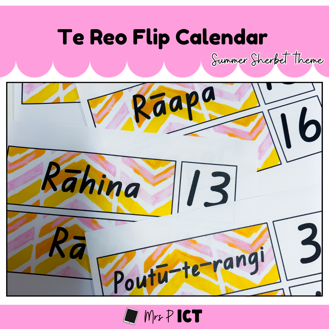 Te Reo Flip Calendar - Summer Sherbet theme