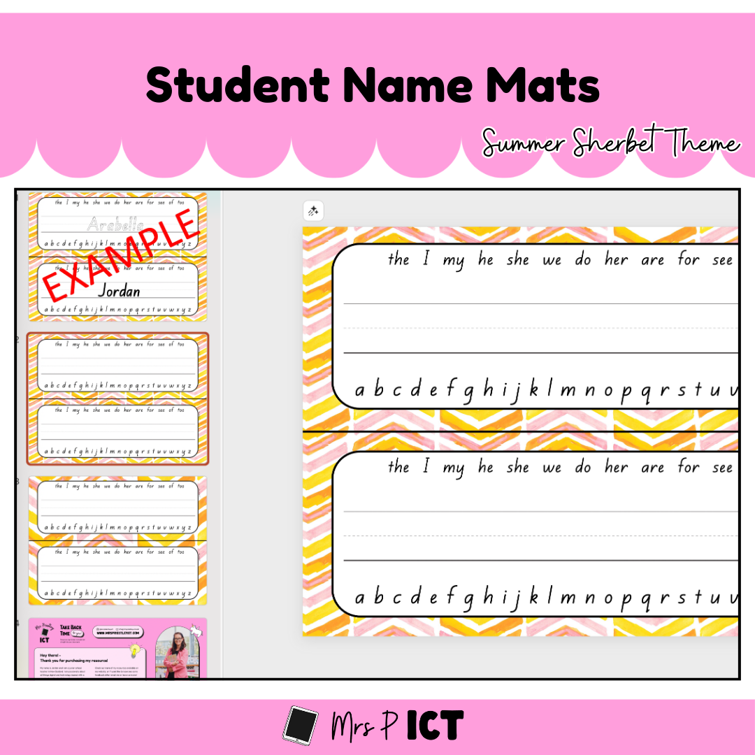 Student Name Mats (Summer Sherbet Theme)