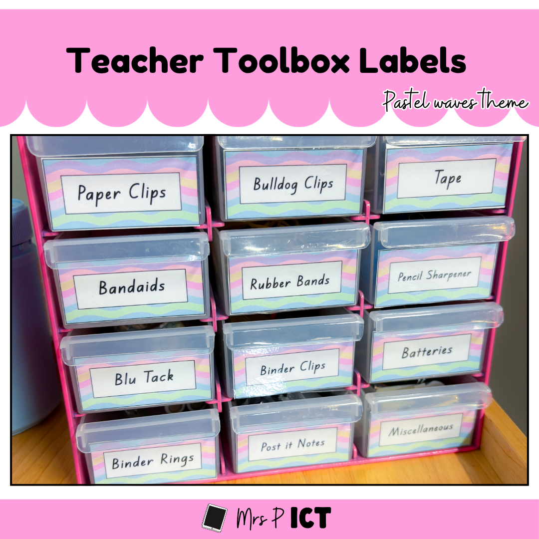Teacher Toolbox Labels (Pastel waves)