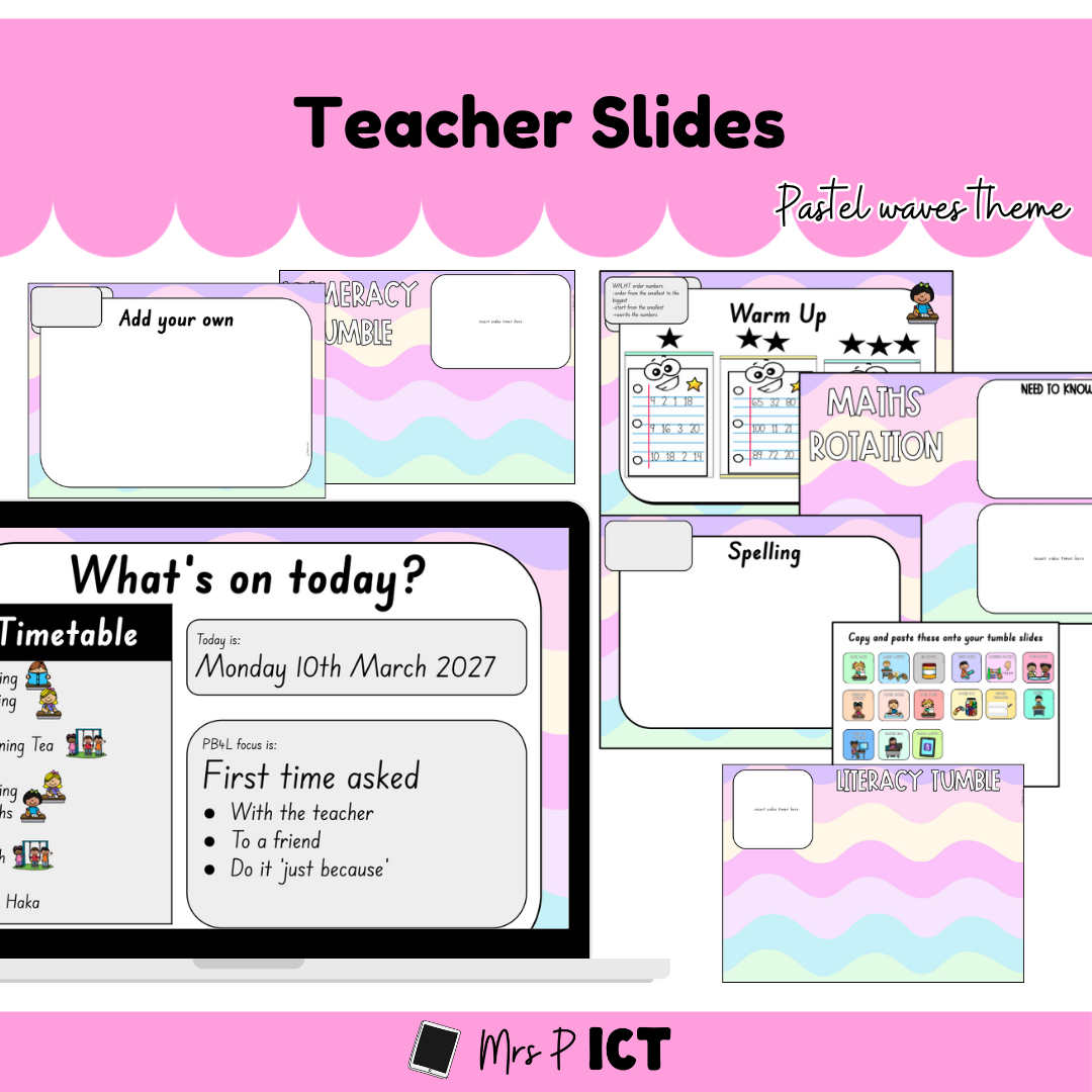 Teacher Slides FULL - Pastel waves theme
