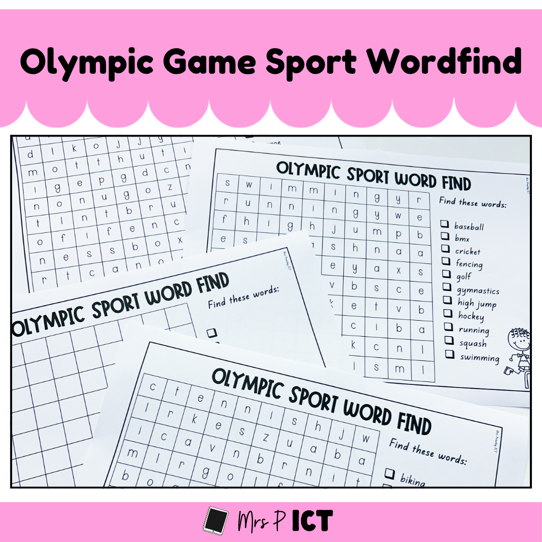 Olympic Game Sport Wordfind