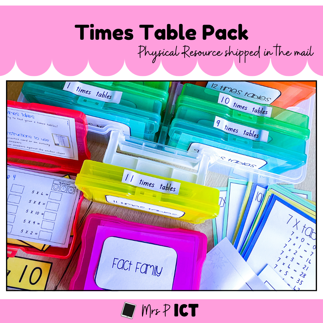 Desk Table Time Times Tables Pack – Mrs Priestley ICT