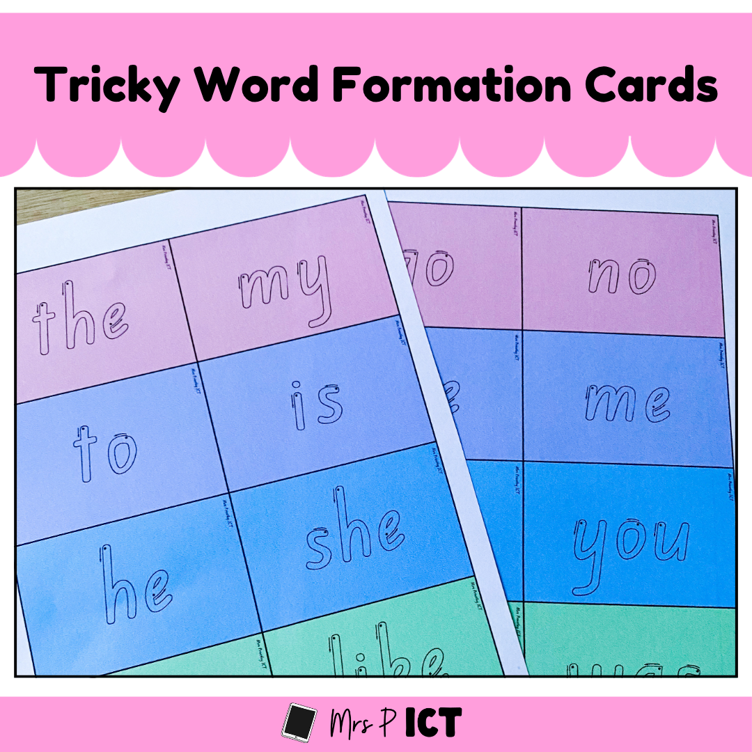 Tricky word formation cards