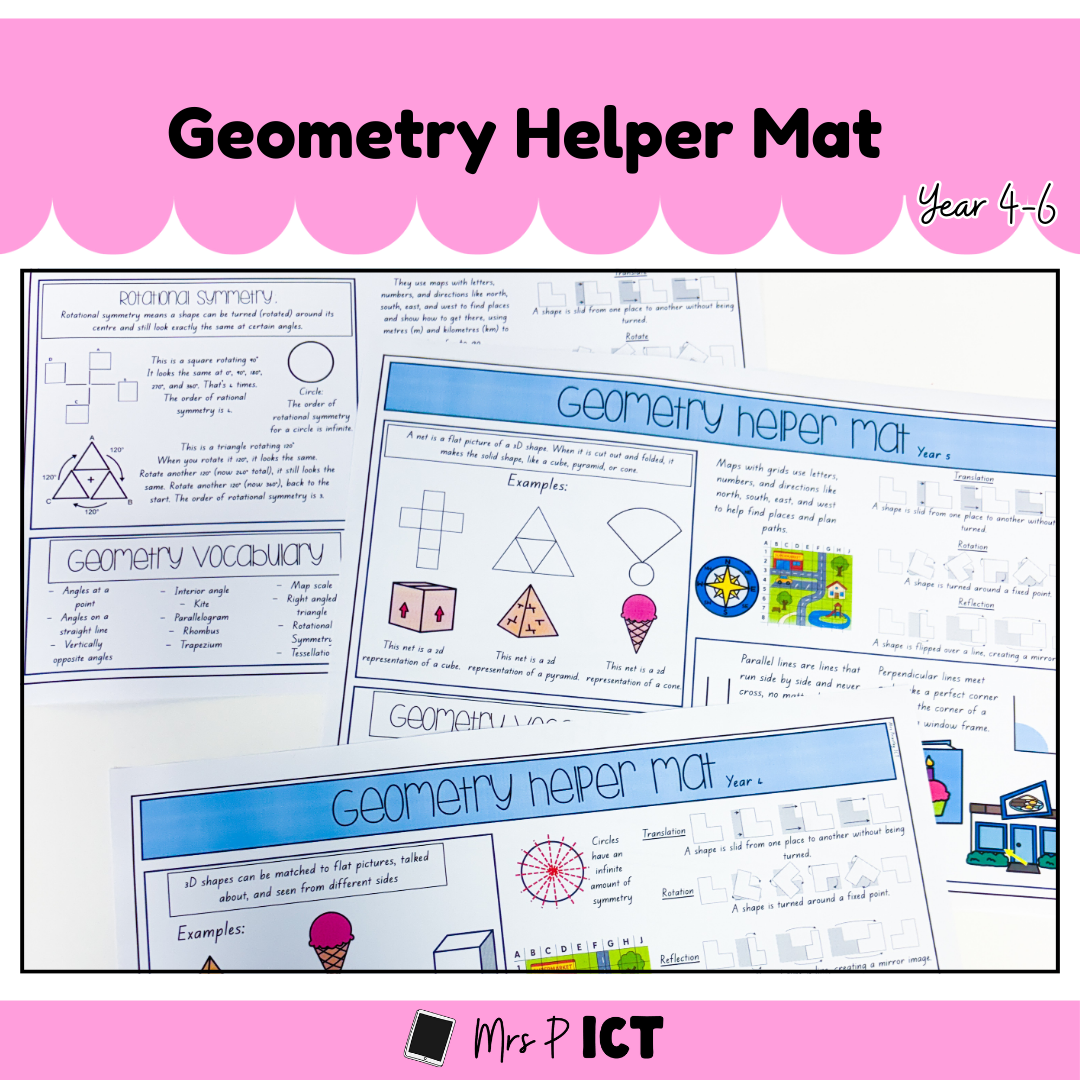 Homework Helper Mat Geometry Helper Mat (Year 4-6) – Mrs Priestley ICT