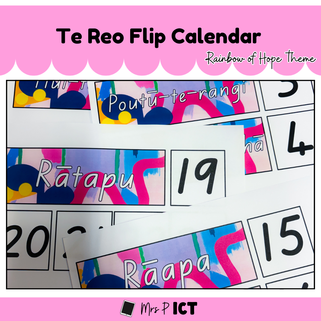 Te Reo Flip Calendar - Rainbow of Hope theme